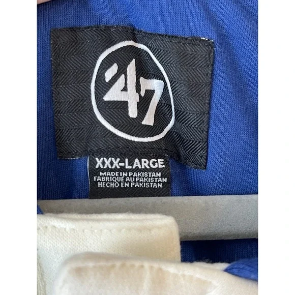 Men's 3XL NWT Los Angeles Dodgers '47 Heritage Shortstop Jersey Four-Snap Hoodie - Picture 5 of 8